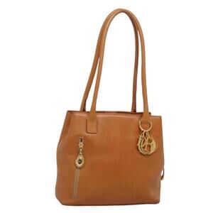 Christian Dior Shoulder Bag Leather Brown & Gold